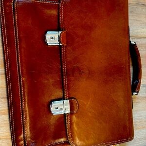 Mercedes brown leather briefcase.
